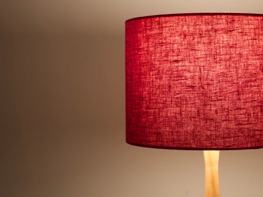 Berry Red Linen Lampshade