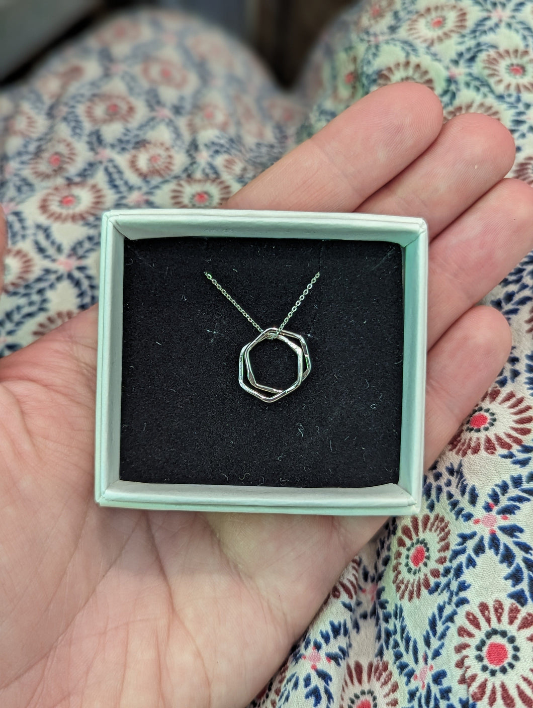 Small Double Hexagon Necklace
