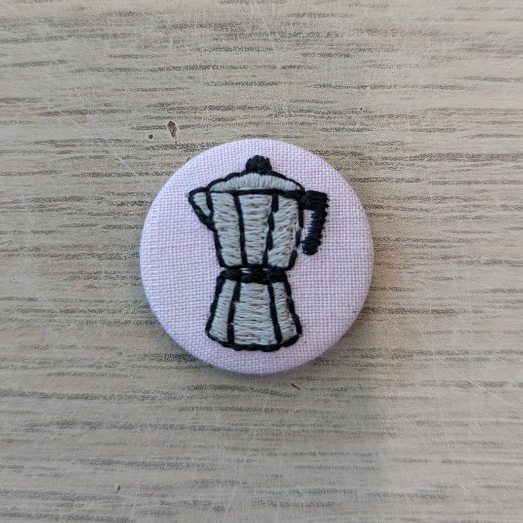 Moka Pot embroidered pin badge