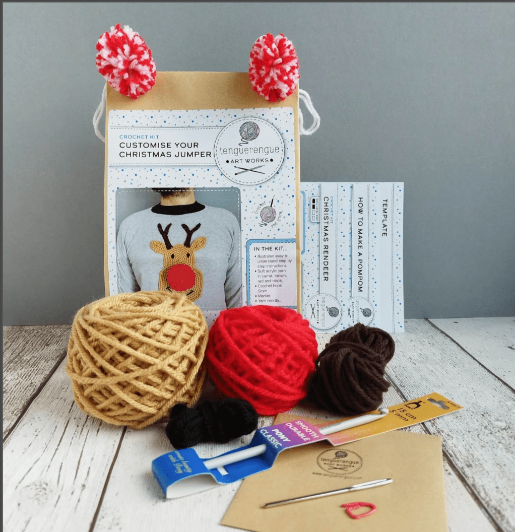 Christmas Jumper with Crochet Kit Set – Paper Plane Bristol