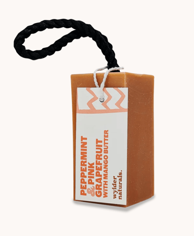 Peppermint & Pink Grapefruit with Mango Butter Soap  on a rope - 250g