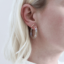 Load image into Gallery viewer, Paper Plane Iridescent Hoops - Jules & Clem
