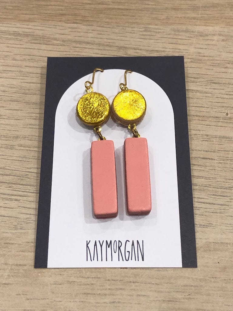 Bloc earrings - Pink & Gold