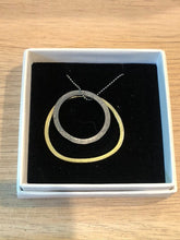 Load image into Gallery viewer, Large Oxidised Circle & Brass Circle Necklace