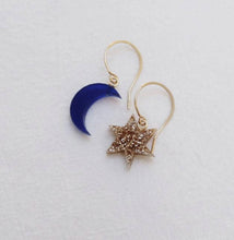 Load image into Gallery viewer, Mix &amp; Match Moon and Star Earrings - Blue
