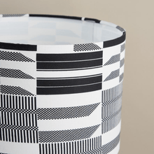 Load image into Gallery viewer, African Wax Print Lampshade - Block black & white kente