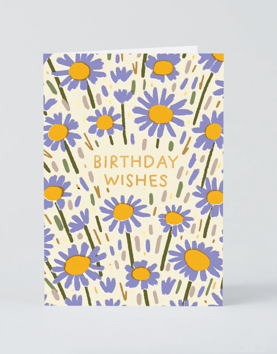 Flower Field Birthday Wishes Card