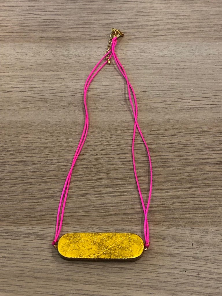 Single Shape Necklace - Gold & Hot Pink