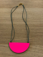 Load image into Gallery viewer, Large semi circle Necklace - Hot Pink &amp; Navy
