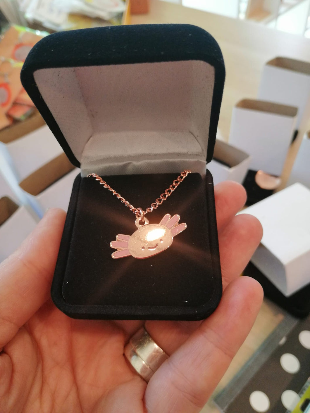 Axolotl Necklace With Velvet Gift Box