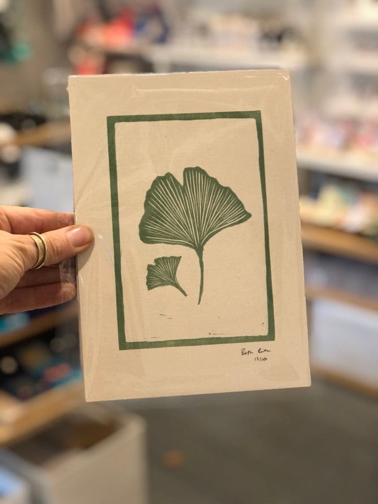 Ginko Leaf Lino Print