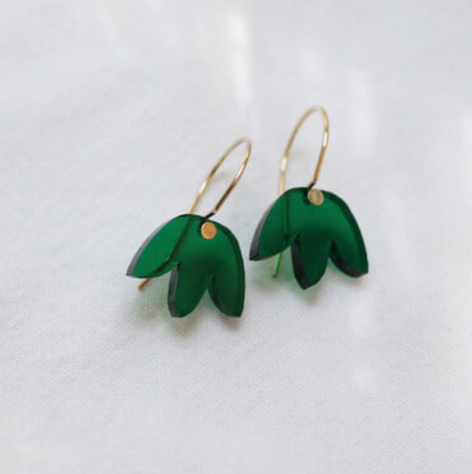 Mini Matisse drop Earrings - Green