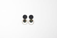 Load image into Gallery viewer, ANGELA: Green Black & Gold earrings