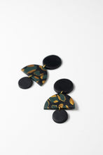 Load image into Gallery viewer, ELLA: Green Black &amp; Gold earrings
