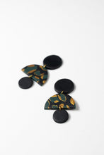 Load image into Gallery viewer, ELLA: Green Black & Gold earrings