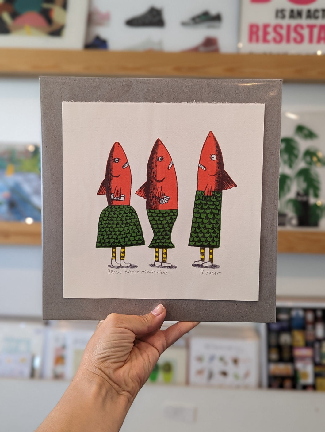 3 Mermaids screen print