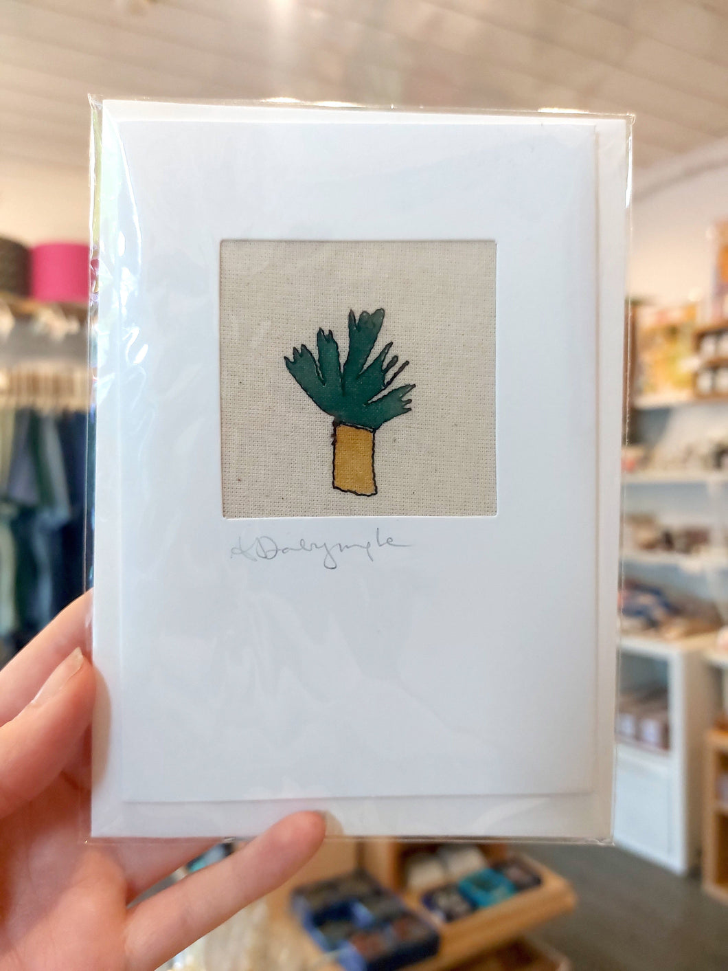 Embroidered Card - Plant