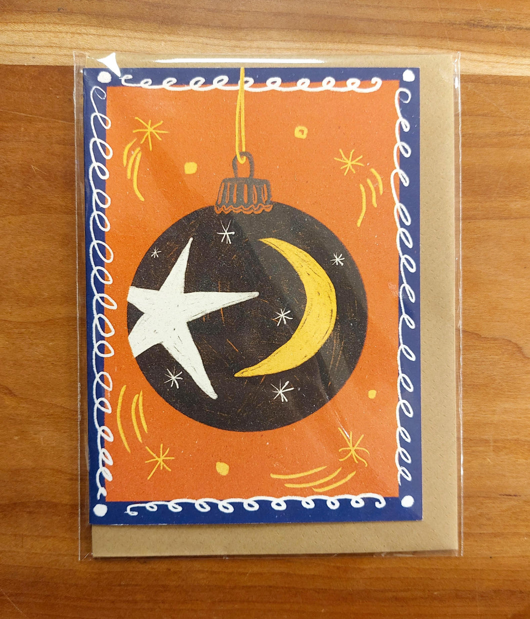 star and moon christmas card