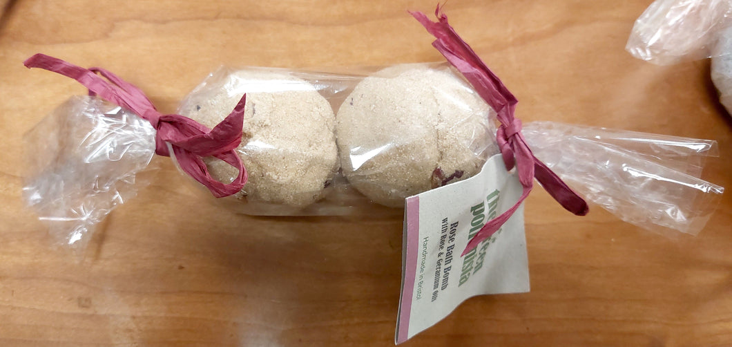 2 medium Rose Luxury Bath Bombs