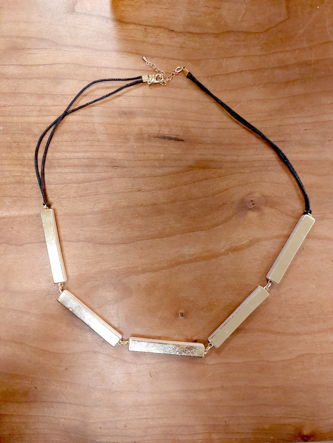 Five Bar Necklace - gold and black