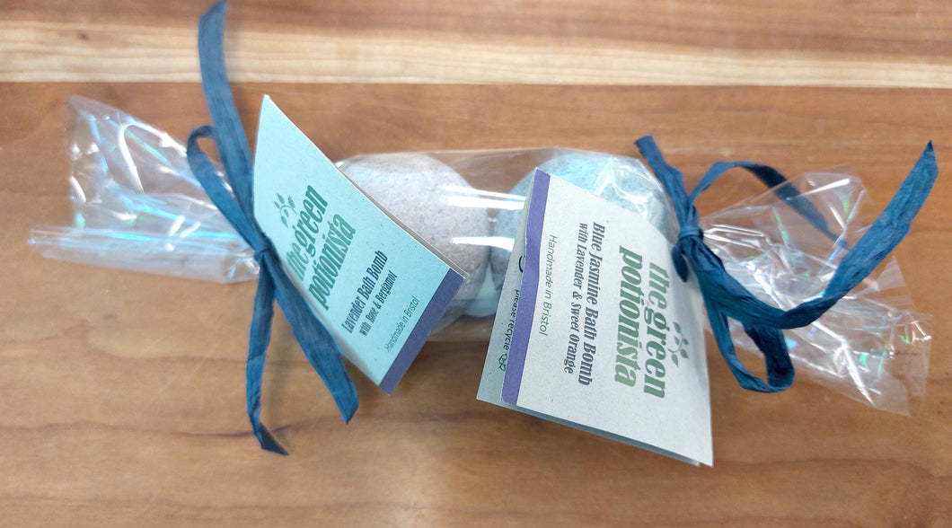 Medium Lavender and blue jasmine bath bomb