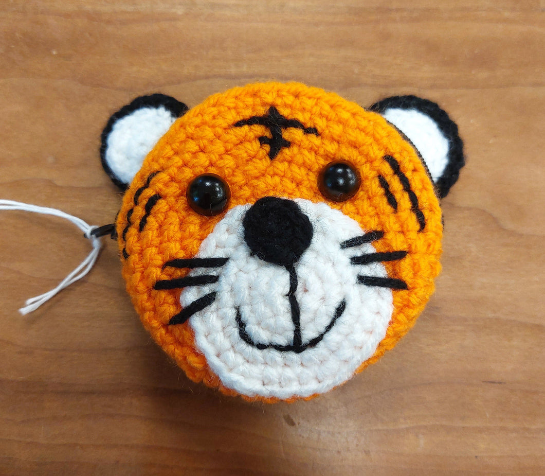Handmade tiger crochet purse