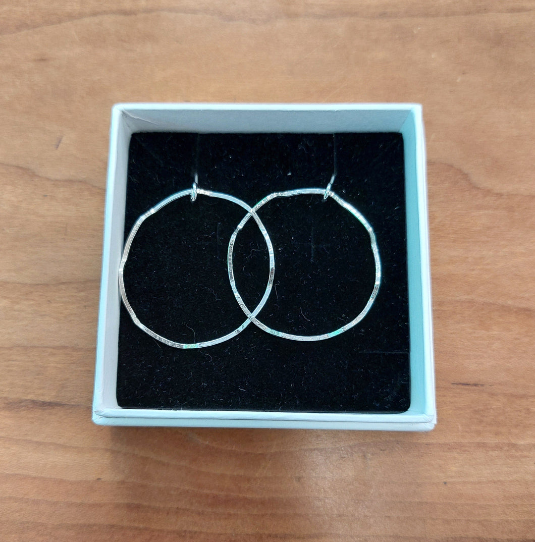 Large Wave Circle Earrings