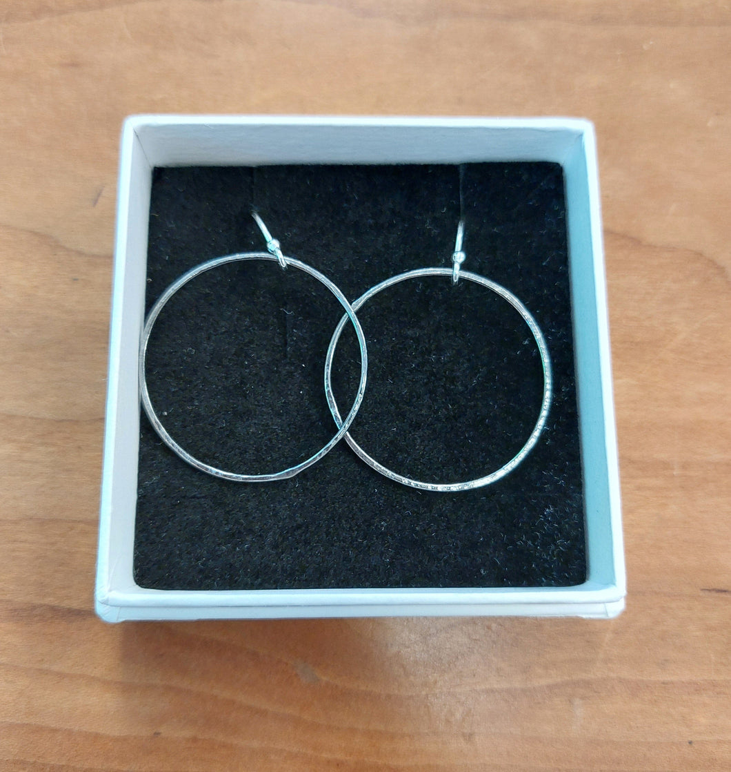 Large Oxidised irregular Circle Earrings