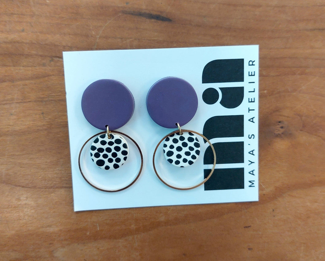 Angela: Purple & dalmatian (gold)
