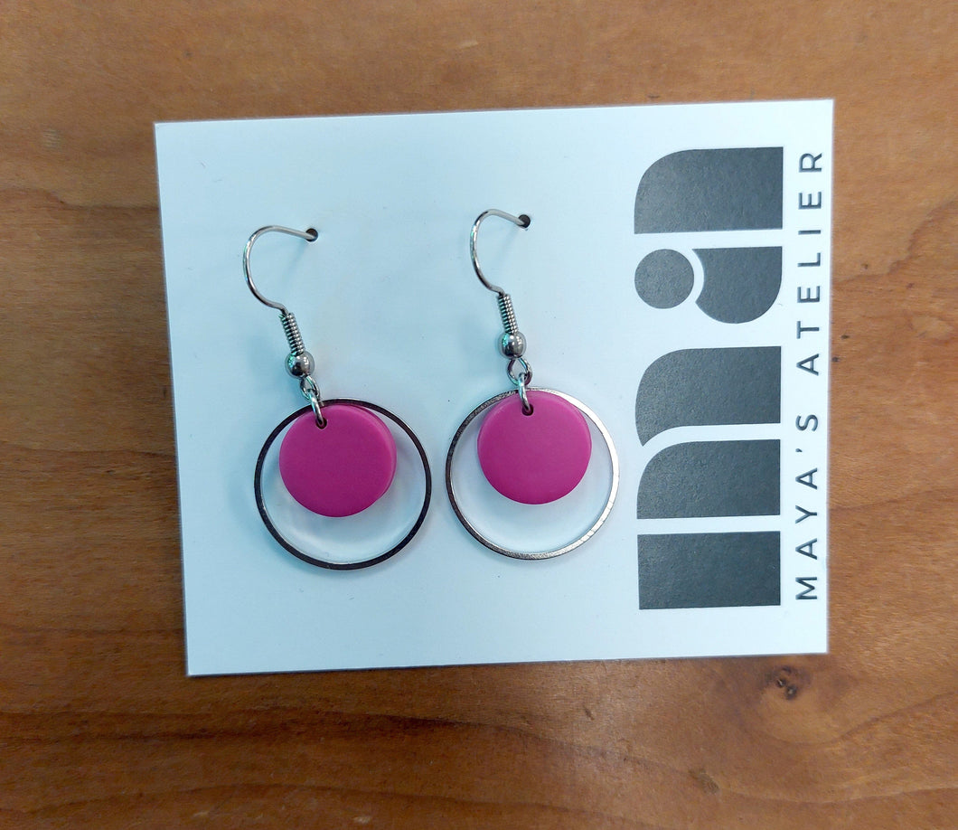 Suzie - hot pink earrings (silver)