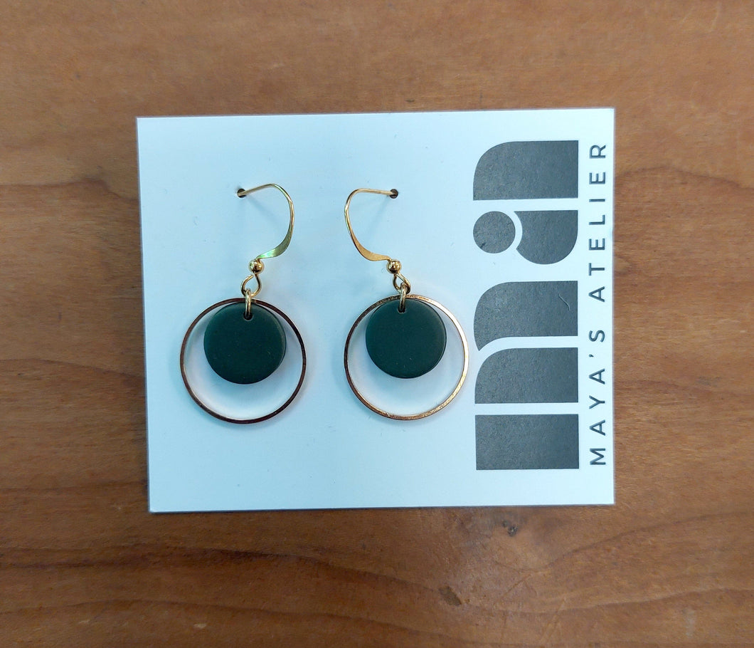 Suzie - green earrings (gold)