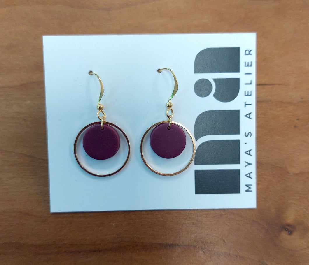 Suzie - plum earrings (gold)