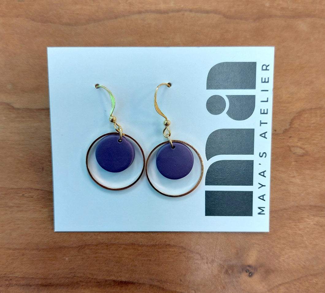 Suzie - purple earrings (gold)