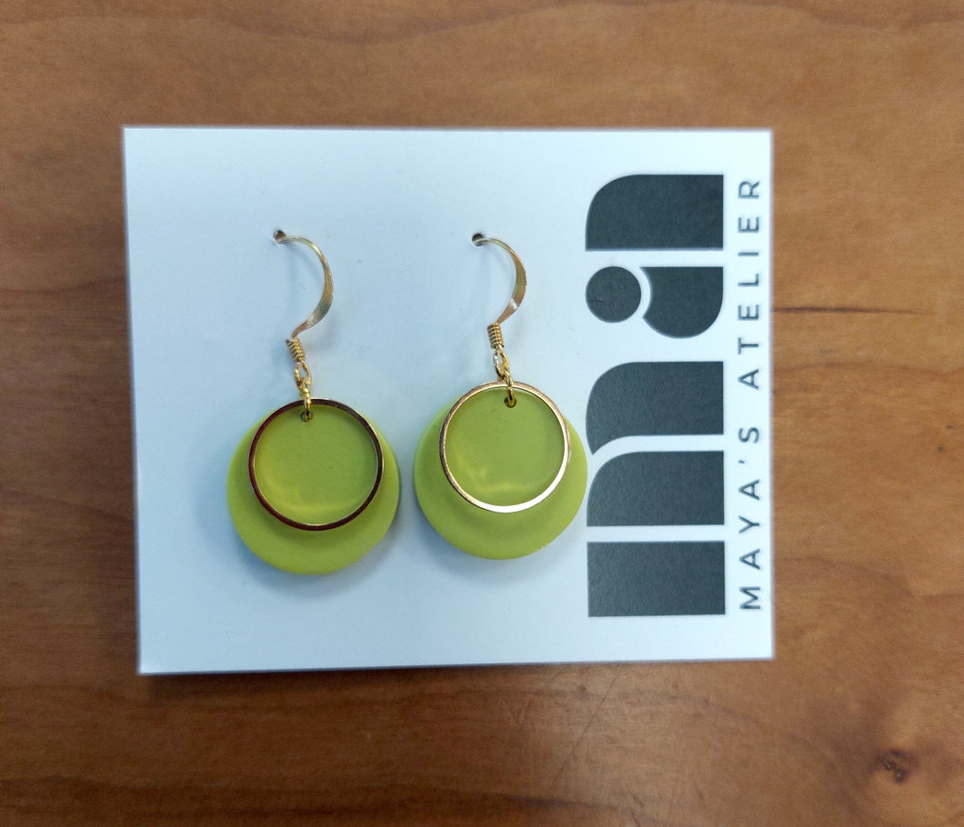 Lynn: Lime Green earrings (gold)