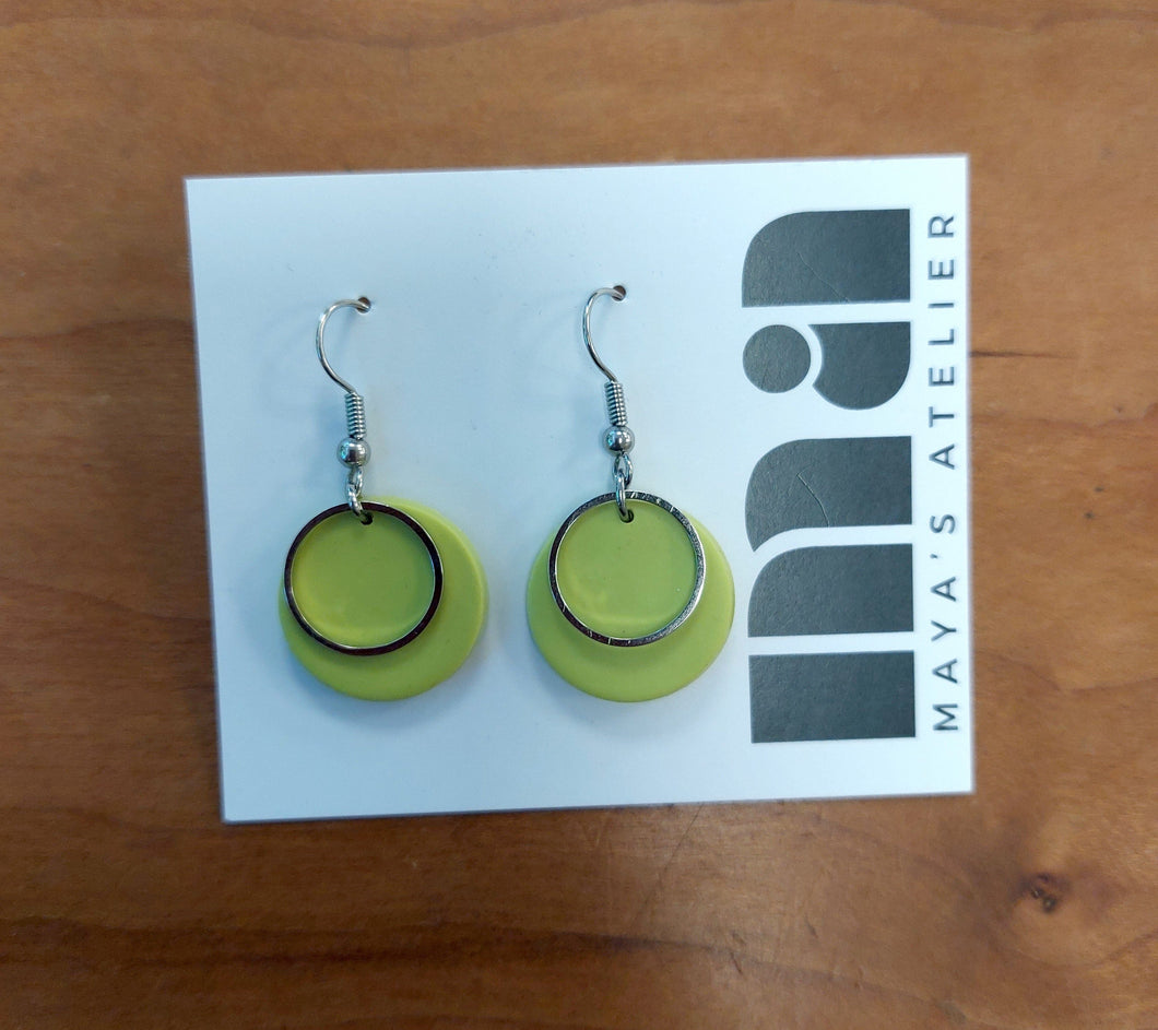 Lynn: Lime Green earrings (silver)