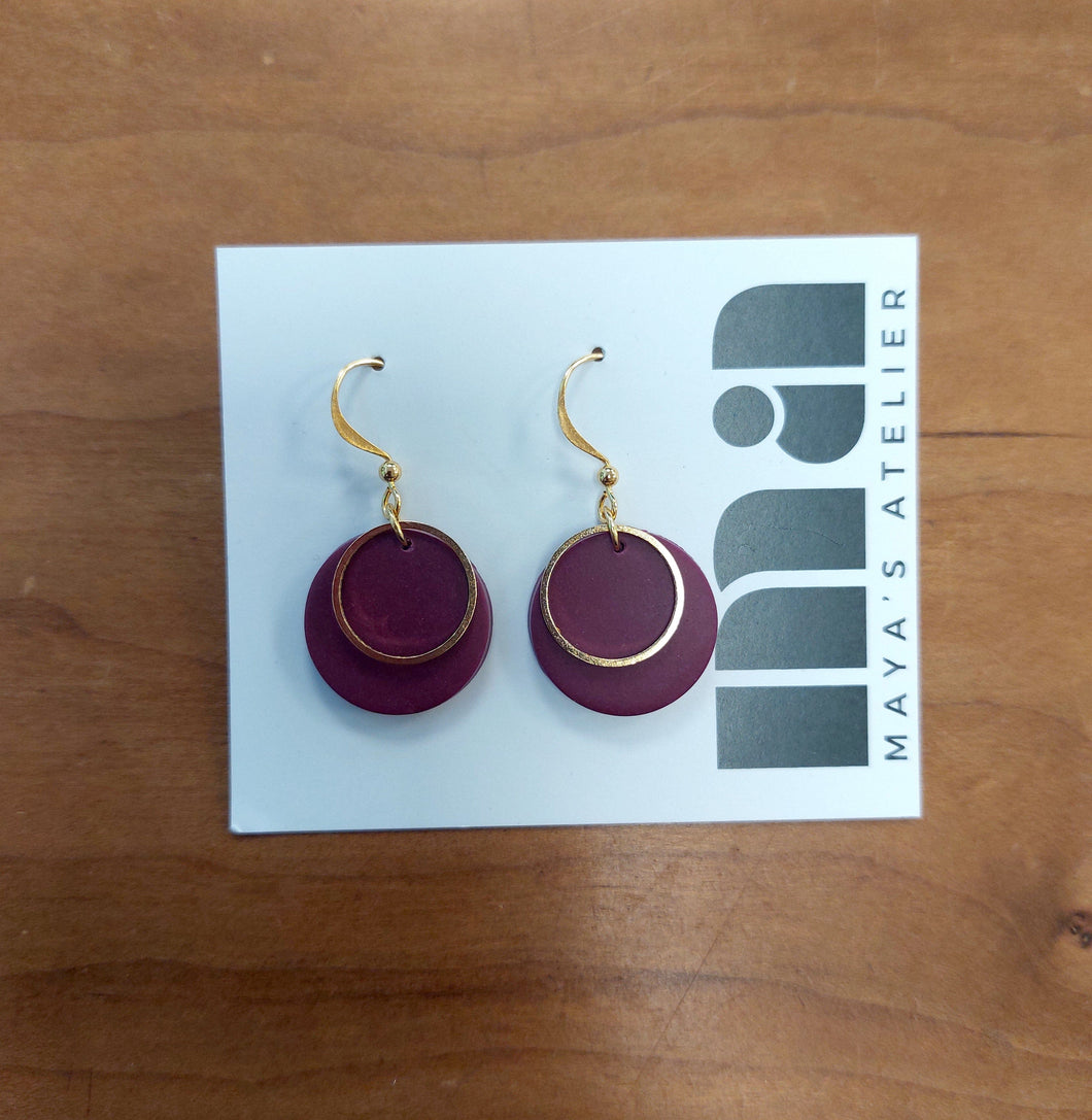 Lynn: Plum earrings (gold)