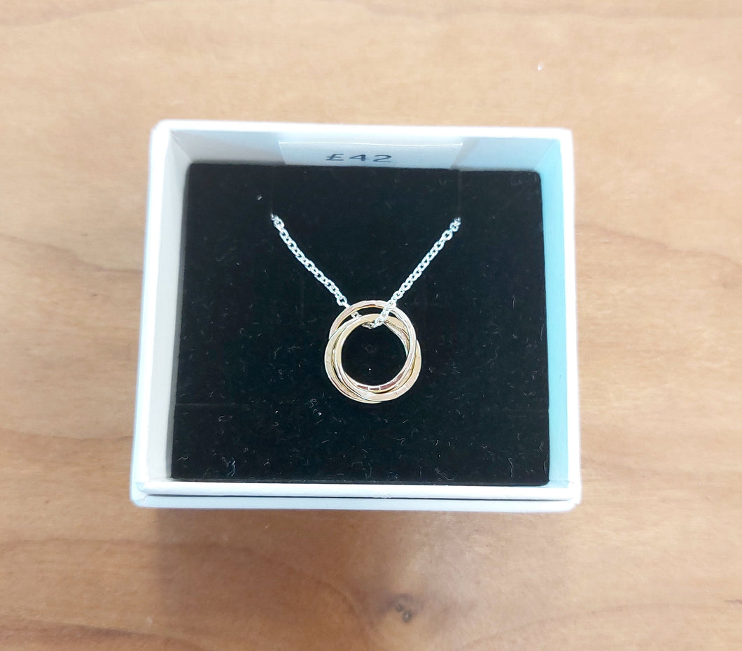 mini 3 gold-filled Rings Necklace