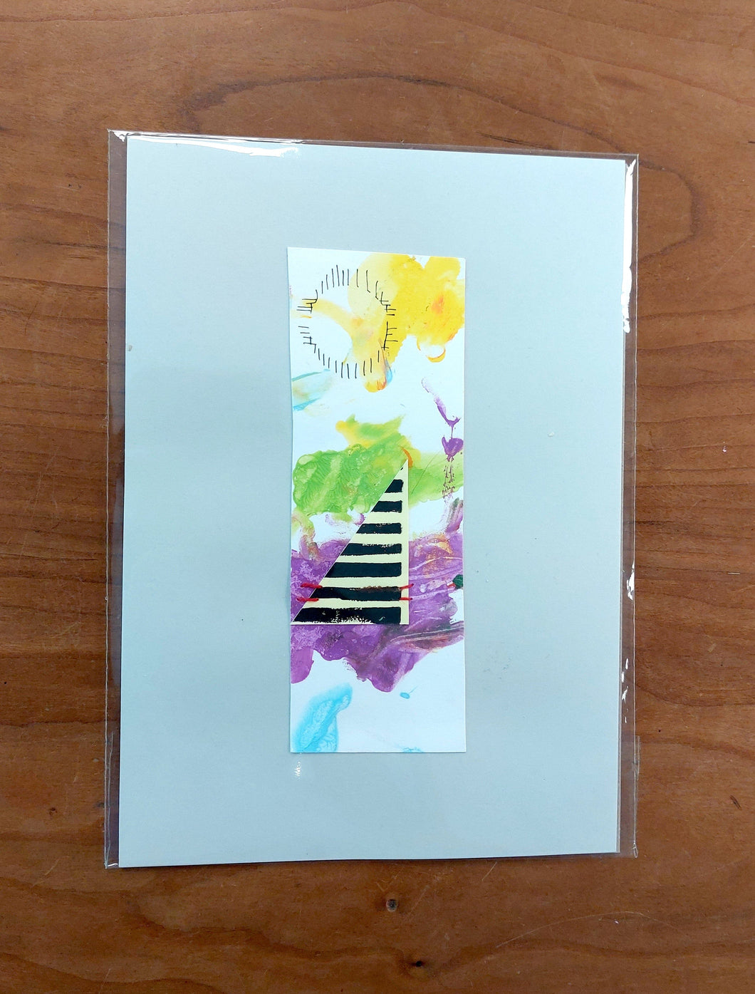 Fine Art print A5 purple green yellow