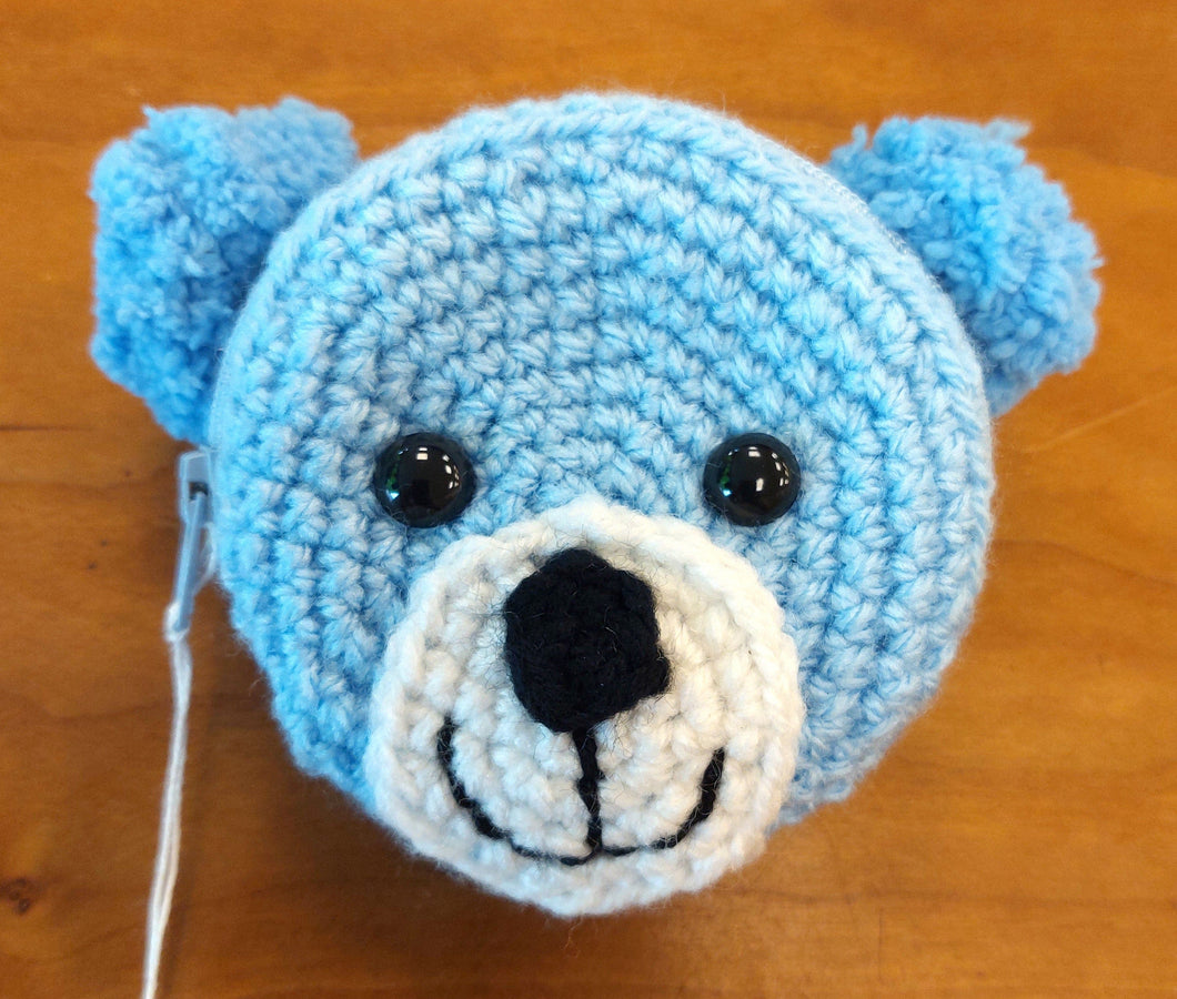 Handmade Blue Bear Crochet purse