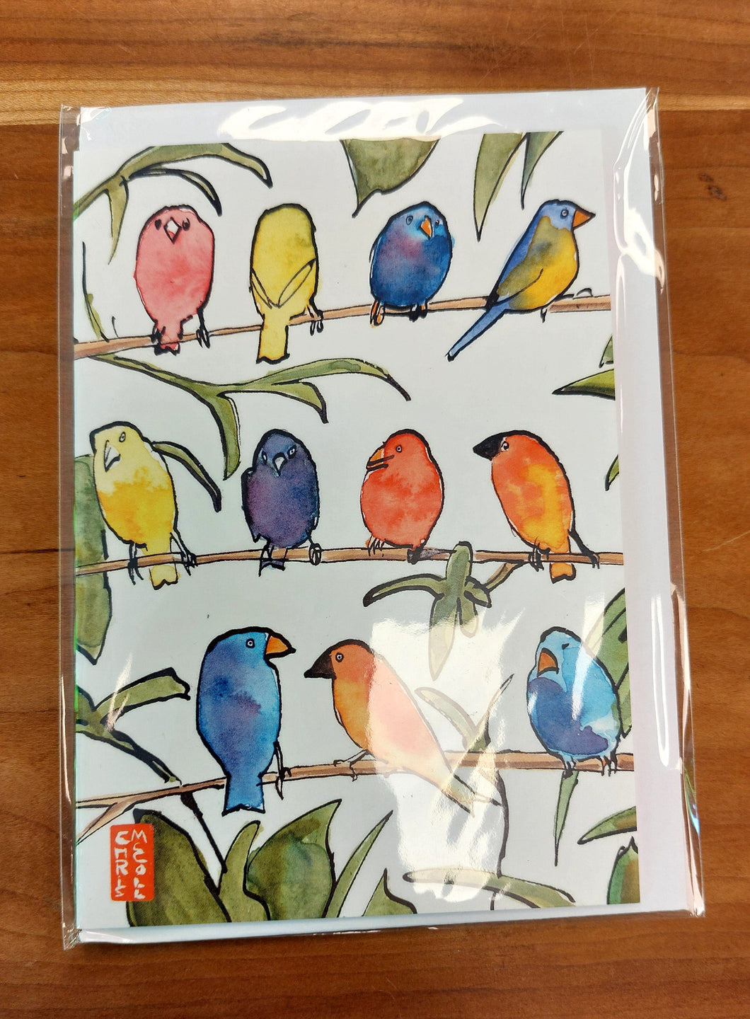 Colourful birds card
