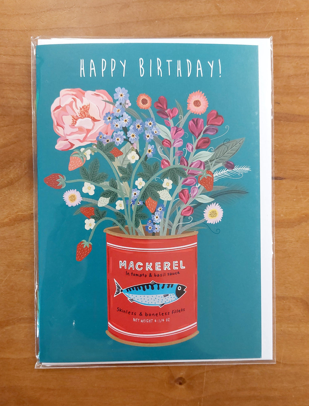 Floral Mackerel Birthday Card