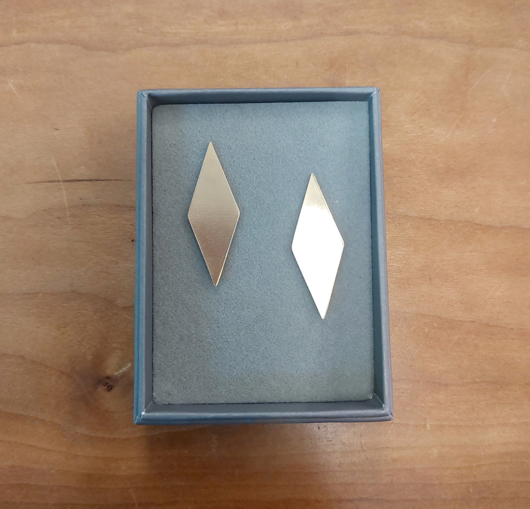 Oversized brass diamond studs