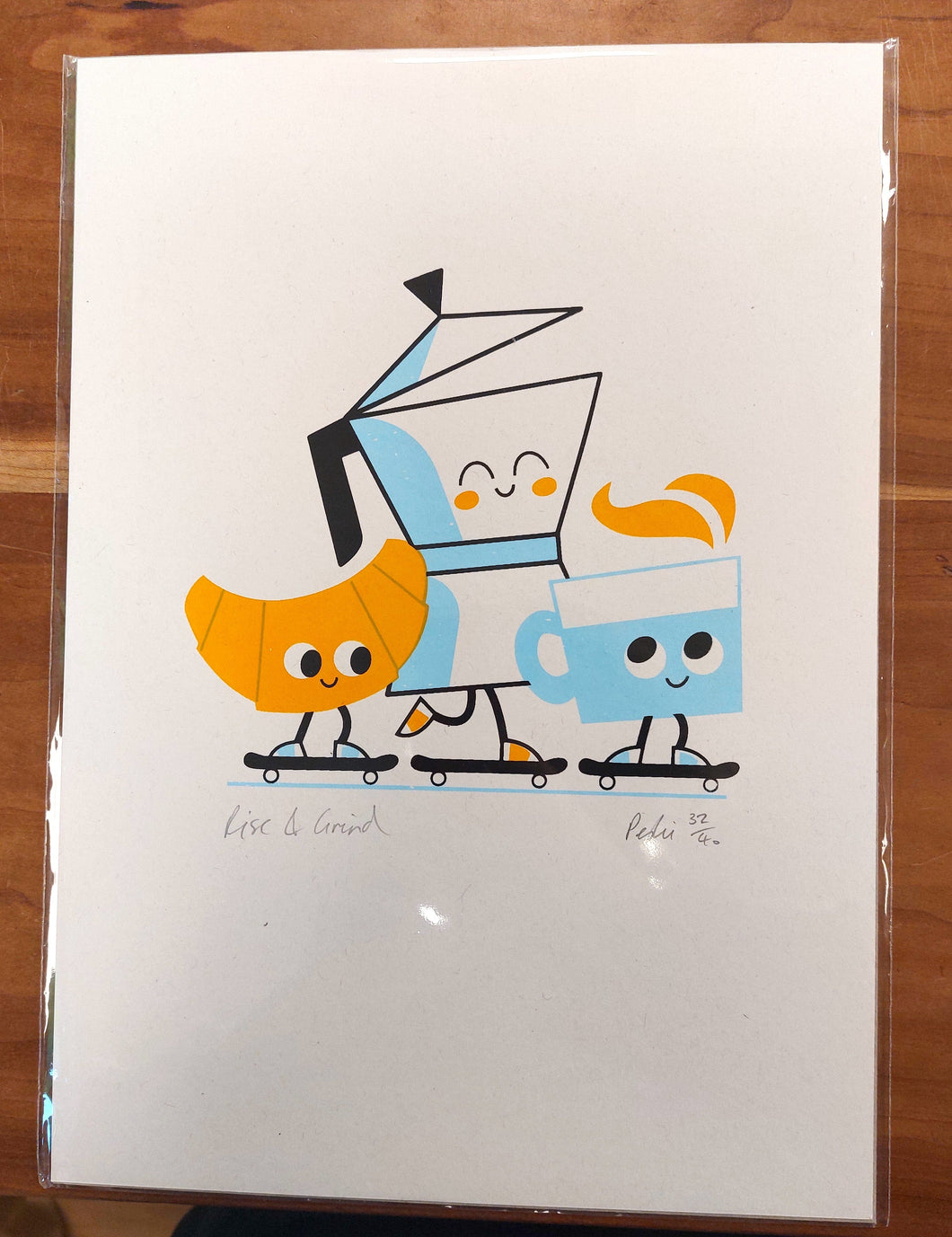 Rise & Grind a4 screen print