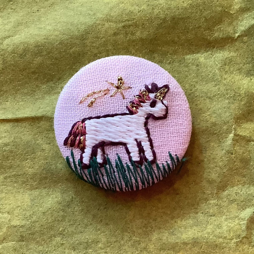 Unicorn embroidered fridge magnet