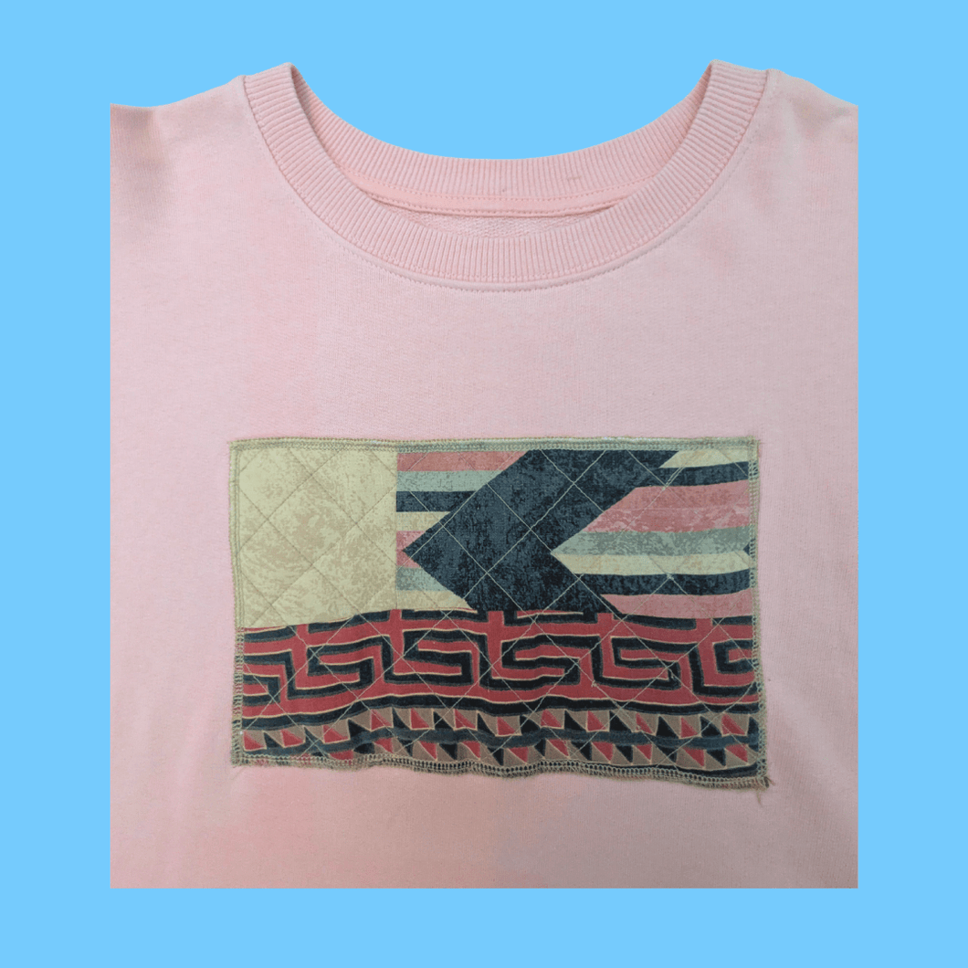Peach Quilted Patch Sustainable Sweatshirt