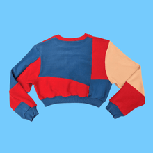 Load image into Gallery viewer, Pink Red Blue Sustainable Crop Sweatshirt
