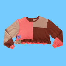 Load image into Gallery viewer, Choc Fudge Frill Sustainable Crop Sweatshirt
