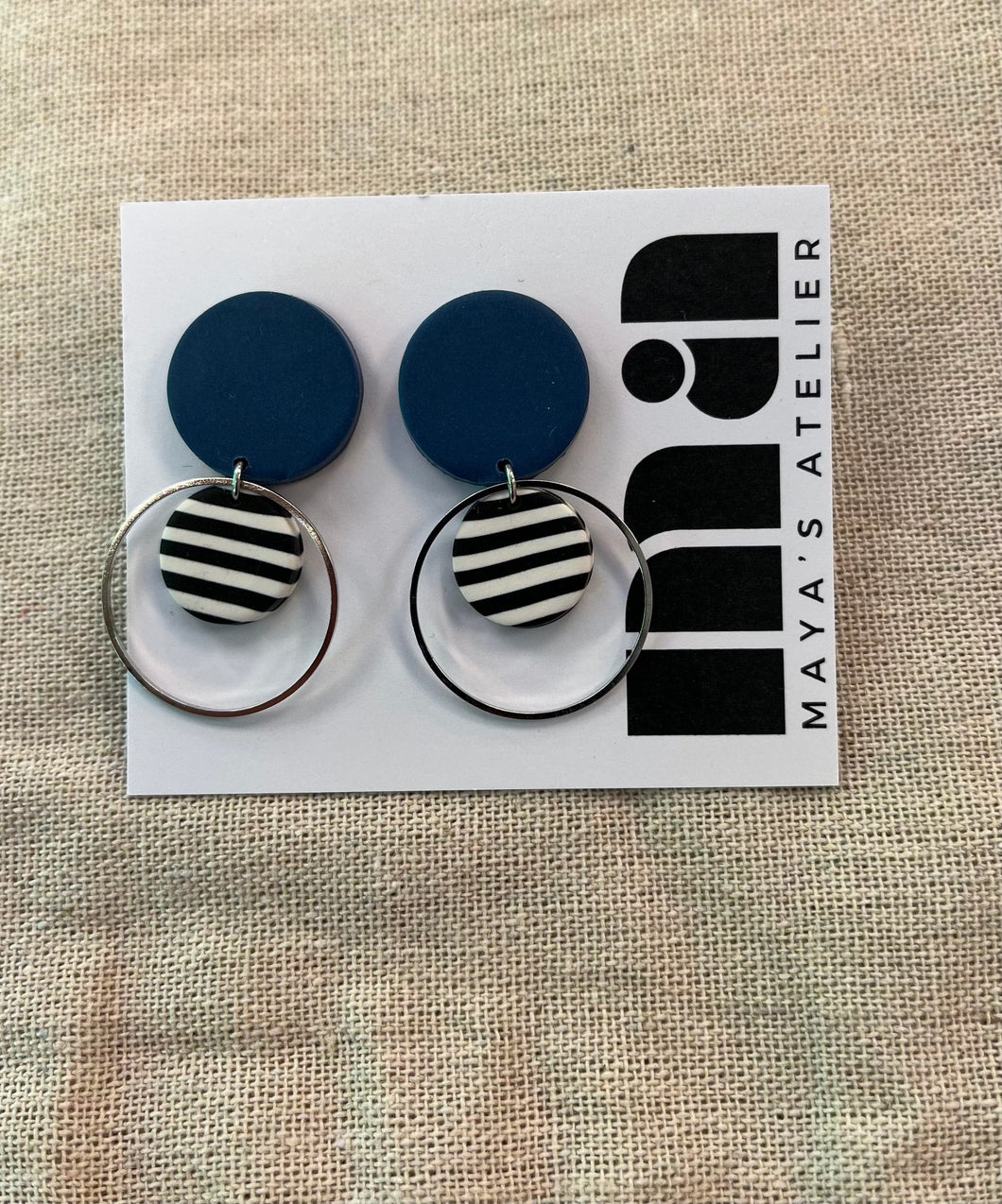 Angela: Blue & Stripes (Silver)