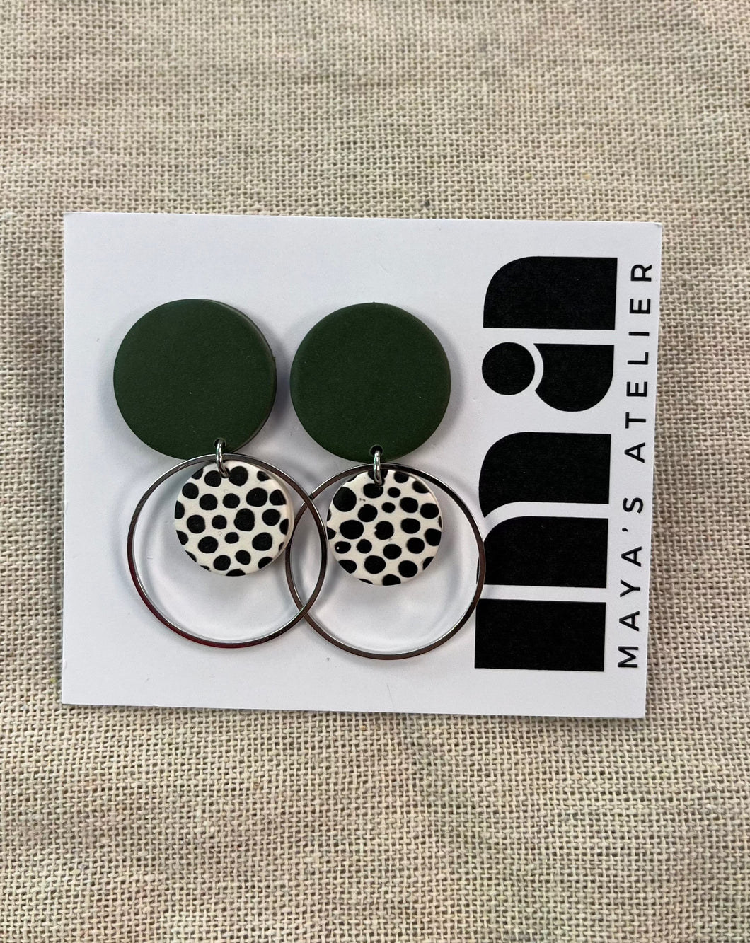Angela: Green & Polka Dot - Silver