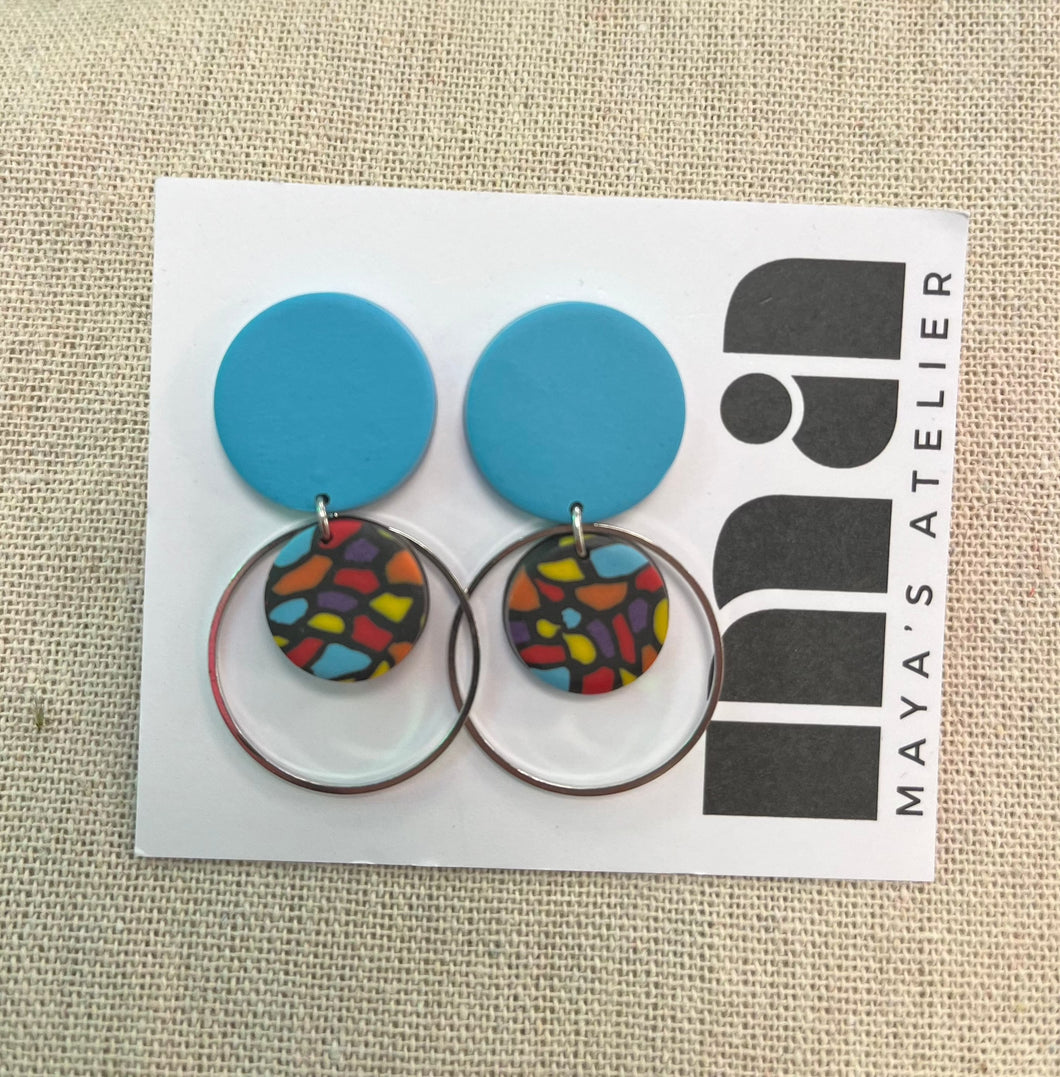 Angela: Turquoise & Multicolour - Silver